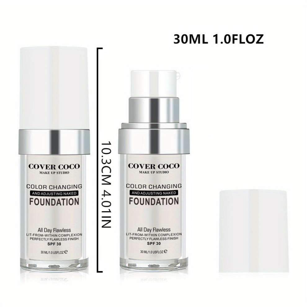 Multicoloured Flawless Colour Changing Liquid Foundation Nude Face Cover Concealer With Natural Finish And Non Greasy Formula