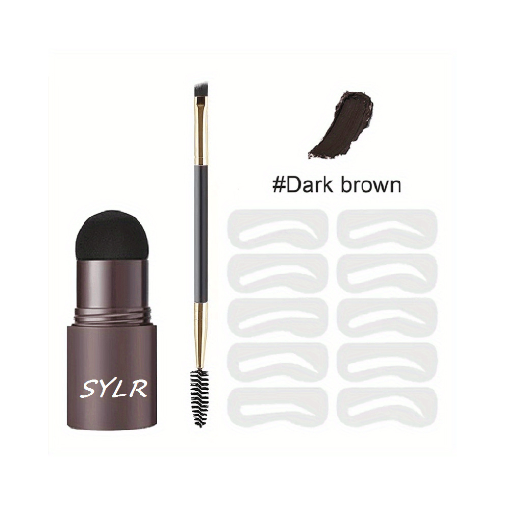 Eyebrow Stamp Set With Eyebrows Template Waterproof Eyebrow Long Lasting Eyebrow Makeup Rich Rendering And Easy Applying Light Brown Eyebrow Makeup