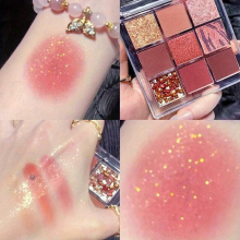 9 colors Sparkling Eyeshadow Palette Long Lasting Bright Colors with Pearly Glitter Finish for Daily Makeup