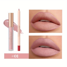 12 Colors Matte Lip Liner And Lipstick Makeup Set Liquid Lipstick 24H And Matching Lip Liner Set Matt Liquid Lips Makeup