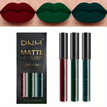 3 Pack Matte Liquid Lipstick Set Long Lasting Dark Red Brown Green Lipstick Lip Set Smudge Proof Lip Makeup Tool Set