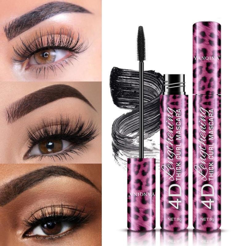 Waterproof Mascara Set with Curling Holding and Thicker Lashes Leopard Print Packaging 1
