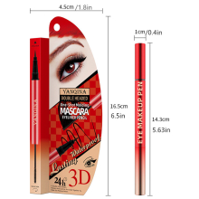 2 In 1 Waterproof Eyeliner Mascara Pen Double Ended 4D Silk Fiber Curling Mascara With Smooth Fast Drying Liquid Eye Liner Lazy Eye Makeup Tool