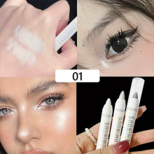 Glitter Silvery Eyeshadow Pen Waterproof Long Lasting Shimmer Matte Eyelid Under Crease Eyeshadow Highlighter Stick Eye Makeup Tools