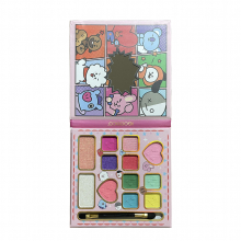 12 Colors Portable Eyeshadow Palette Blush Highlighter 3 In 1 Makeup Palette Berry Tone Eyeshadow Cosmetics Cartoon Packing