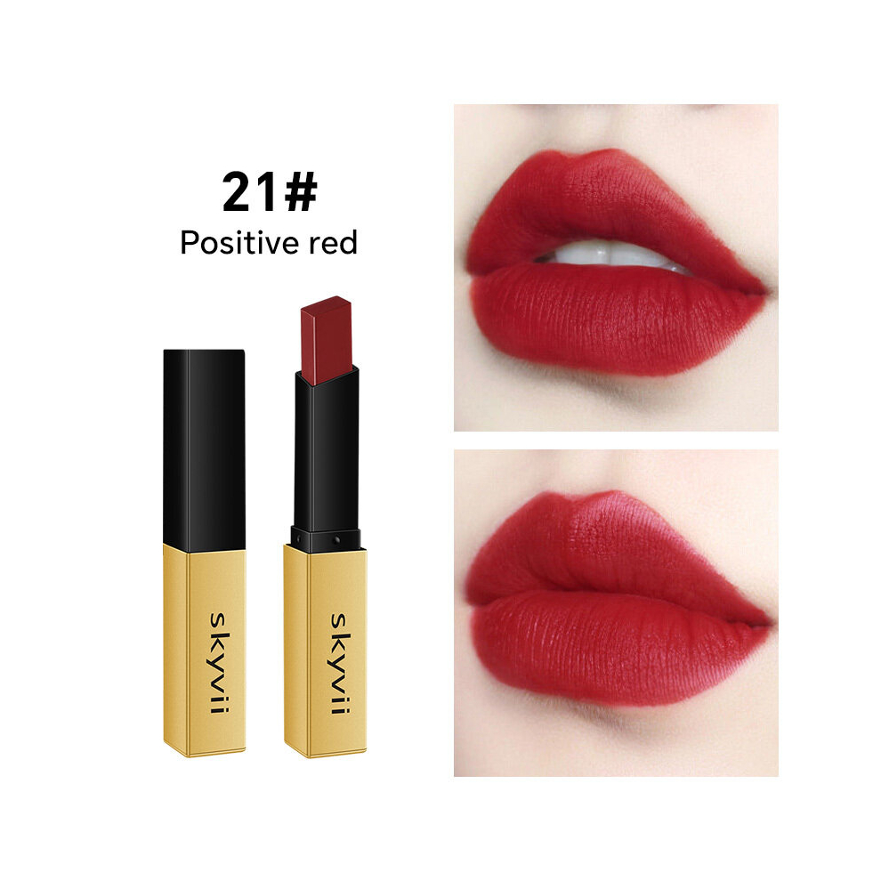 Small Golden Strip Lipstick Moisturizing Hydrating Waterproof Long Lasting Non fading Non stick Cup Matte Lipstick