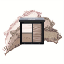 3 Highlighter Shadow Makeup Palette Eyeshadow Palette Taupe Brown Shimmer Matte Contouring Palette With Mirror