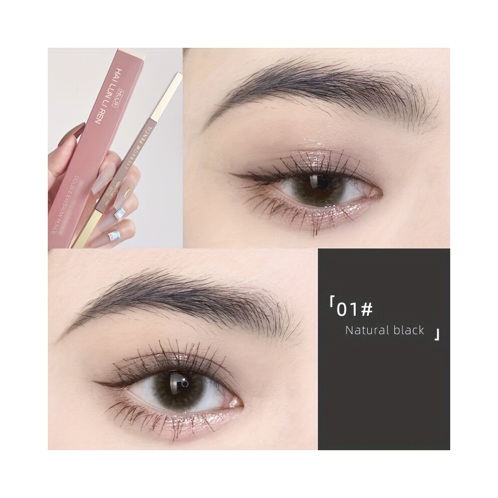 Multicoloured 5 Colors Eyebrow Pencil Waterproof And Sweatproof Long Lasting Smudge Proof Triangle Head Eyebrow Pencil Double Head Rotating Eyebrow Pencil With Brus
