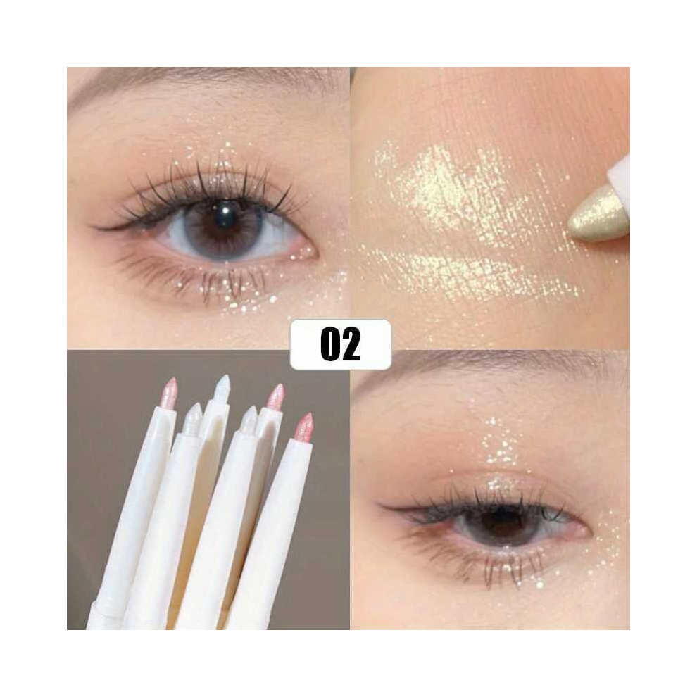Multicoloured Diamond Glitter Eyeshadow Pencil Waterproof Pearly Highlighter Pen Brightening Eyelid Under Crease Eyeshadow Stick Facial Makeup Tool