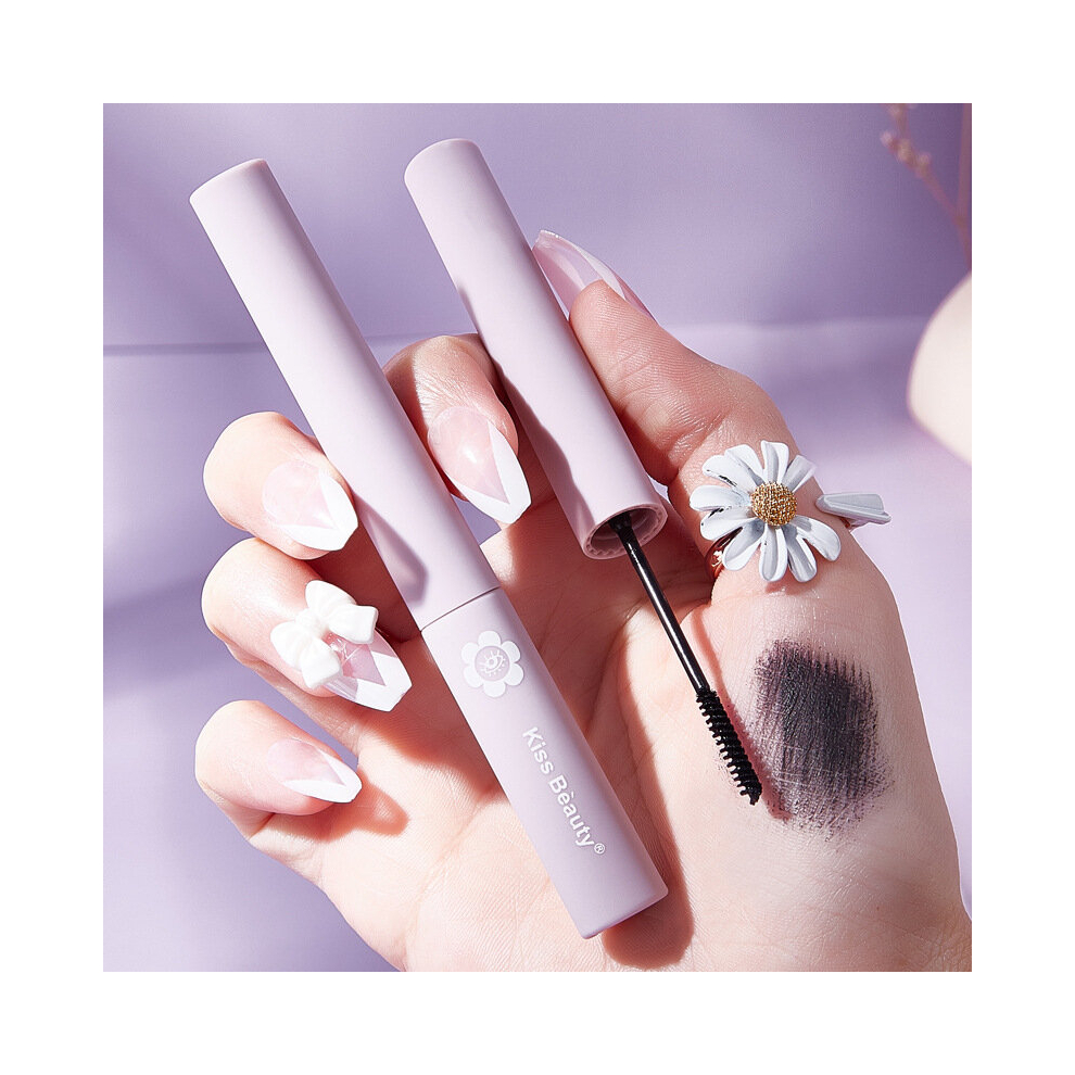 Slender Curling Mascara Waterproof Sweatproof Small Brush Head Mascara Clumping Smudge Proof Eyelashes Volumizing Makeup Tool