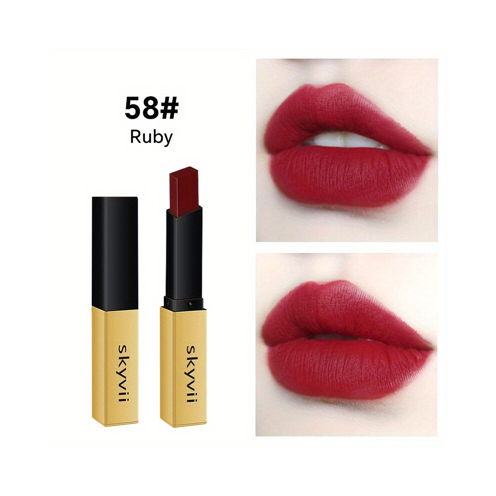 Small Golden Strip Lipstick Moisturizing Hydrating Waterproof Long Lasting Non fading Non stick Cup Matte