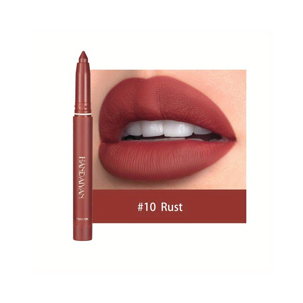 Multicoloured Velvet Matte Lip Gloss Pen Moisturizing Lipstick Rich Rendering Lip Liner Pen 12 Colors