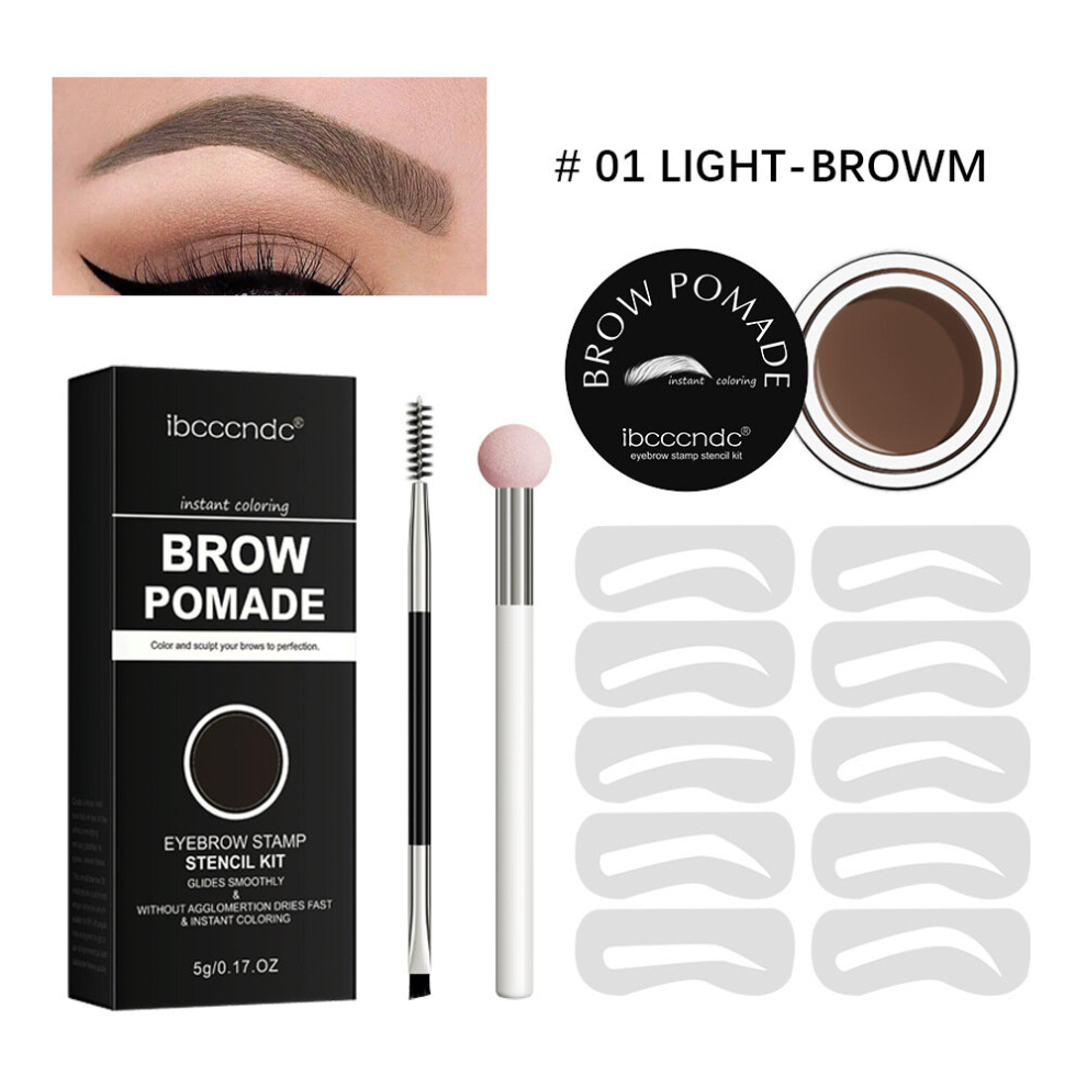 Multicoloured Brow Pomade Eyebrow Stamp Stencils Kit Eyebrow Kit Universal Stencil Kit