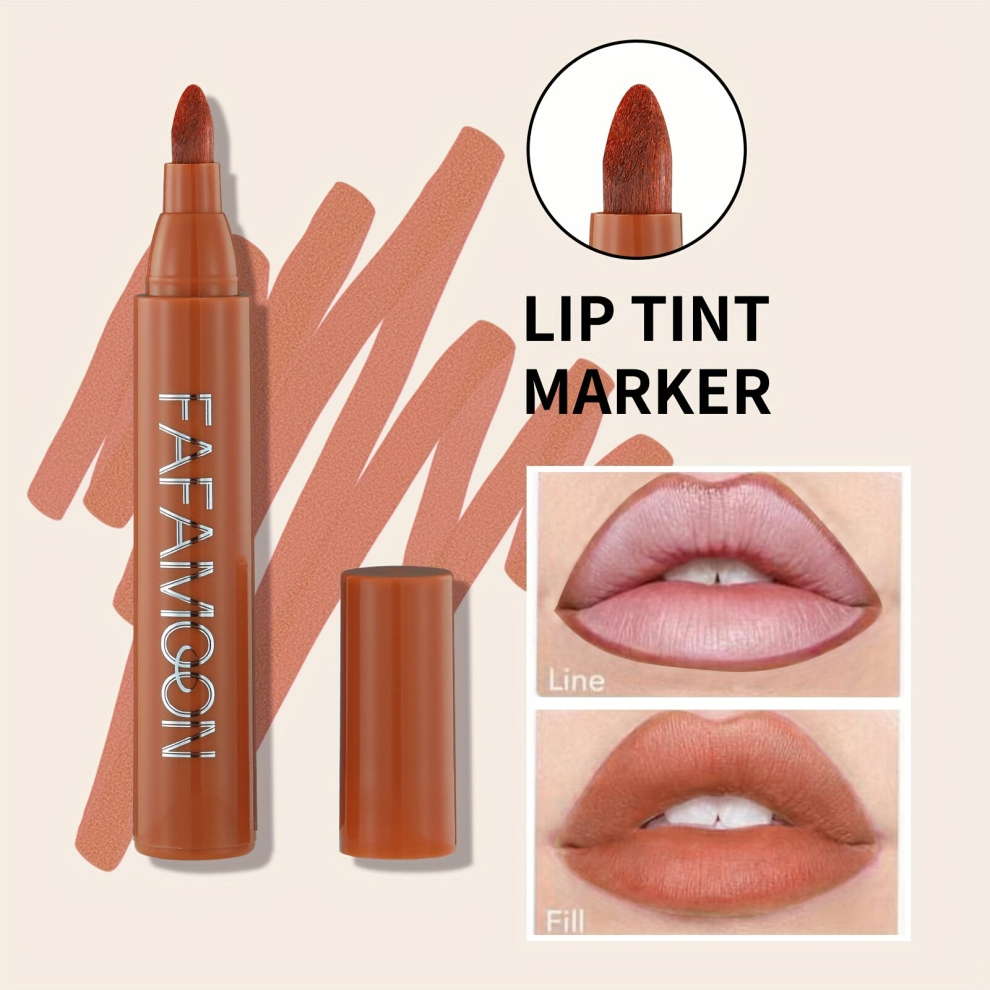 Multicoloured Matte Liquid Non Fading Lip Liner Rendering Long Lasting Mark Lipstick Pen Lip Glaze Velvet Texture Waterproof Formula