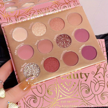 12 colors Amorous Rose Eyeshadow Palette Highlighting & Contouring Dual Use Earth Tone for Daily Use
