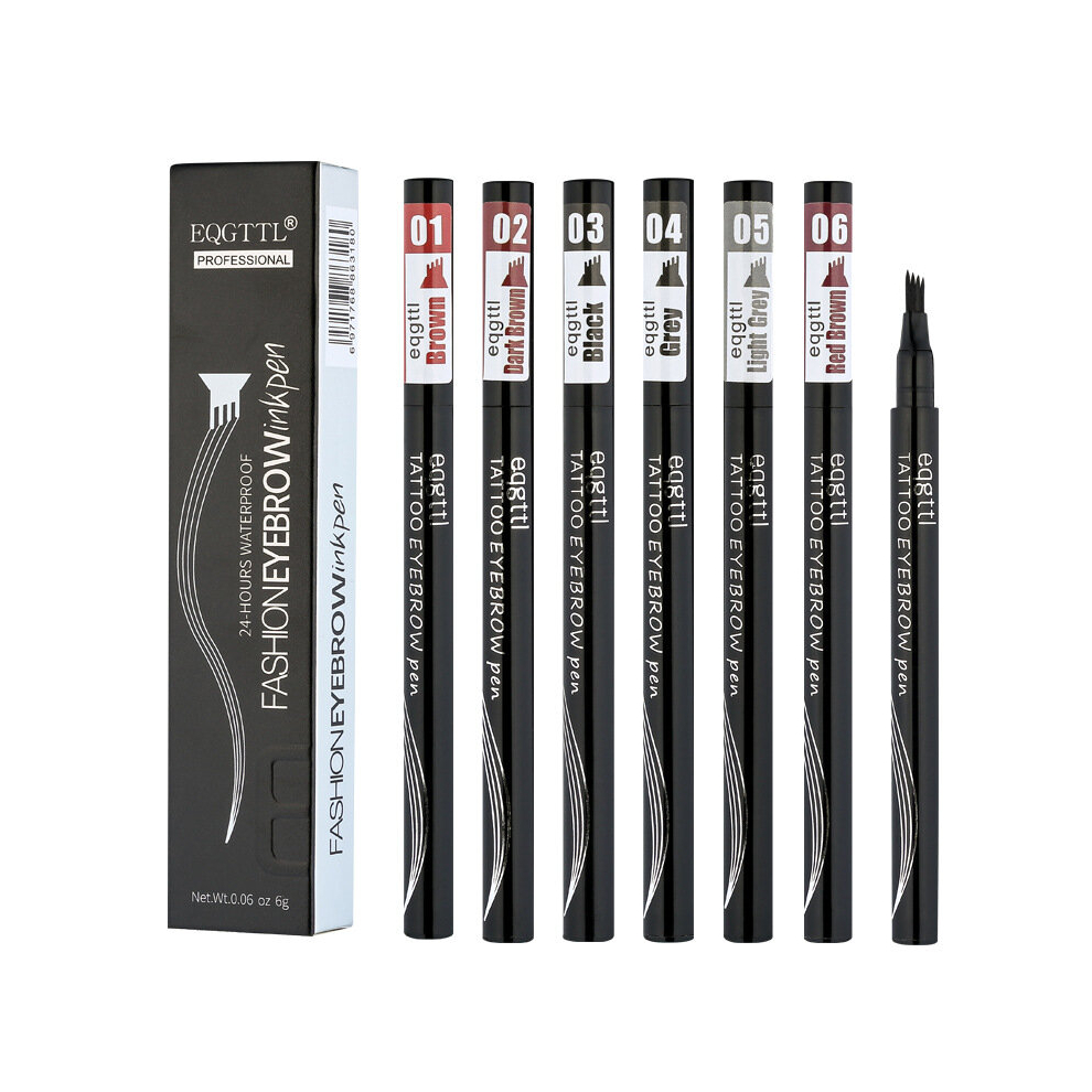 Waterproof and Sweatproof Eyebrow Pencil with 4 Split Tips Long Lasting and Brown Liquid Eyebrow Pencil for Flawless Makeup