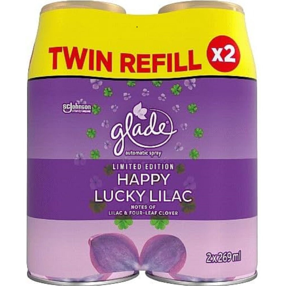 2 x Glade Automatic Spray Refill 269ml - Happy Lucky Lilac