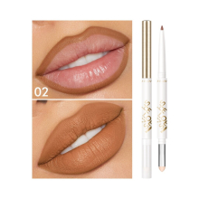 Long Lasting Double Headed Lip Liner Pencil with 8 Colors Velvet Matte Lipstick for Smooth Waterproof Makeup Application