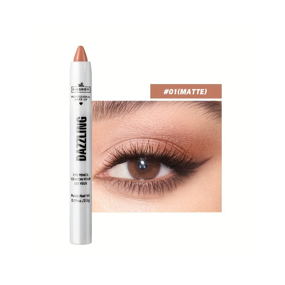 Multicoloured Monochrome Eyeshadow Pencil Multicolor Highlighting Brightening Pen Waterproof Long Lasting Eyeshadow Pearly Stick 12 Colors