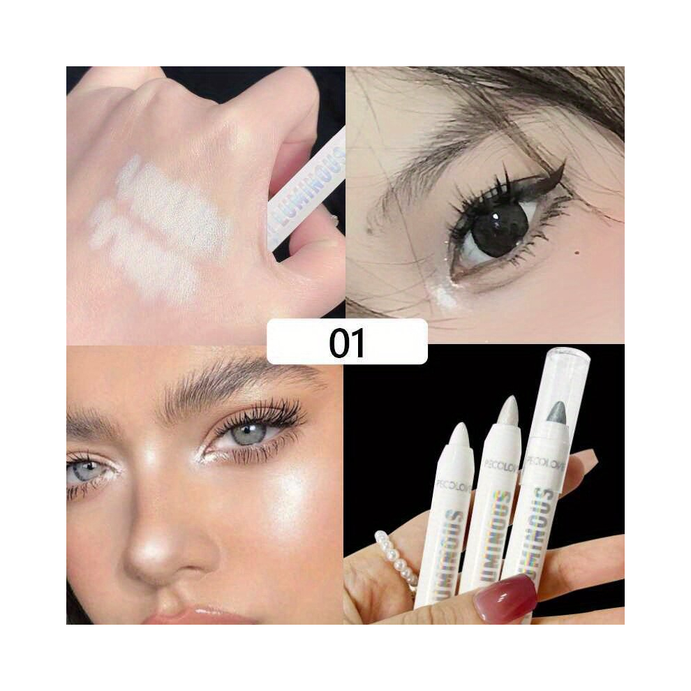 Multicoloured Glitter Highlighter Pen Waterproof Pearly Matte Finish Sliver Diamond Brighten Eyelid Under Crease Eyeshadow Stick Facial Makeup