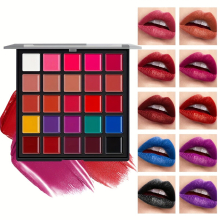 25 colors Professional Lipstick Palette with Shimmer Matte and Finishes Moisturizing and Long Lasting Lip Makeup Tool