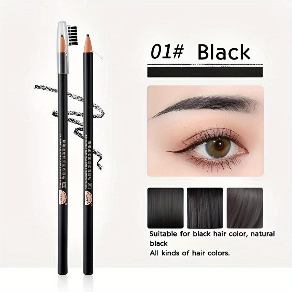 Multicoloured Carved Eyebrow Pencil Sketched Ultra Slim Tear Off Eyebrow Pencil Smooth Waterproof Durable Smudge Proof Holding Makeup Pen