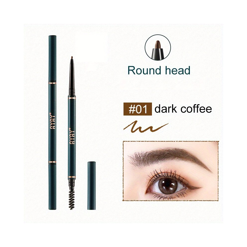 Round Head Eyebrow Pencil Waterproof And Sweat Proof Extremely Fine Eyebrow Pen 4 Colors