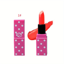 8 Colors Lipstick Matte Velvet Lipstick Long Lasting Non Separated Waterproof And Smudge Proof Lip Makeup For Teen Girls Pink Polka Dots