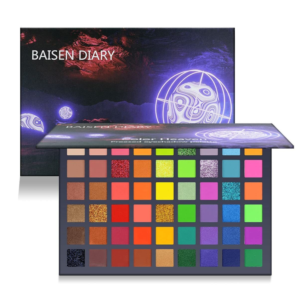 Multicoloured 54 Eyeshadow Palette Neon Glitter Matte Eyeshadow Natural Nude