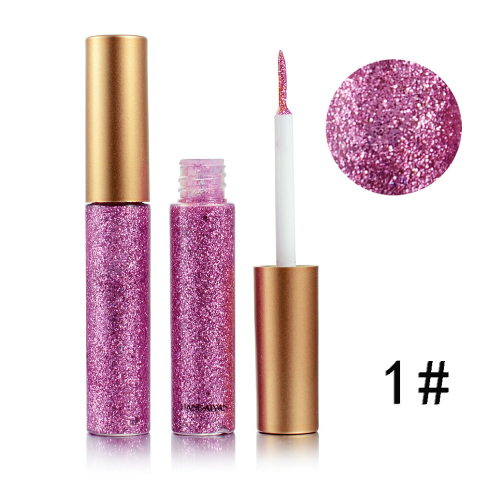 Multicoloured 10 Shades Of Sparkling Glitter Liquid Eyeliner Long Lasting Smudge Proof And