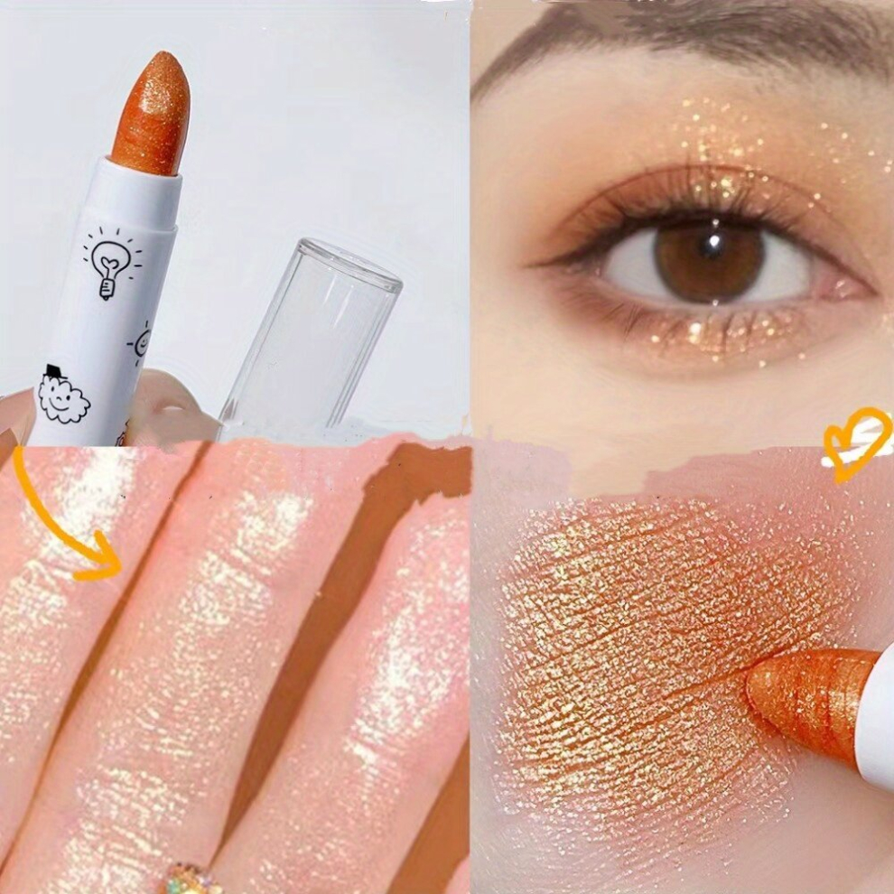 Multicoloured Lazy Eyeshadow Stick Pearly Shimmer Finish Waterproof Sweat Proof Smudge Proof Highlighter Eye Makeup Pen