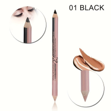 2 Dual purpose Eyeliner Eyebrow Pencil Concealer Wooden Stick Smudge Proof Waterproof Sweat Proof Pen