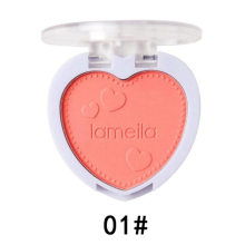 4 Blush Compact Heart Shaped Rendering Rouge Cheek Tint Long Wear Waterproof Facial Contouring Cosmetics Gift