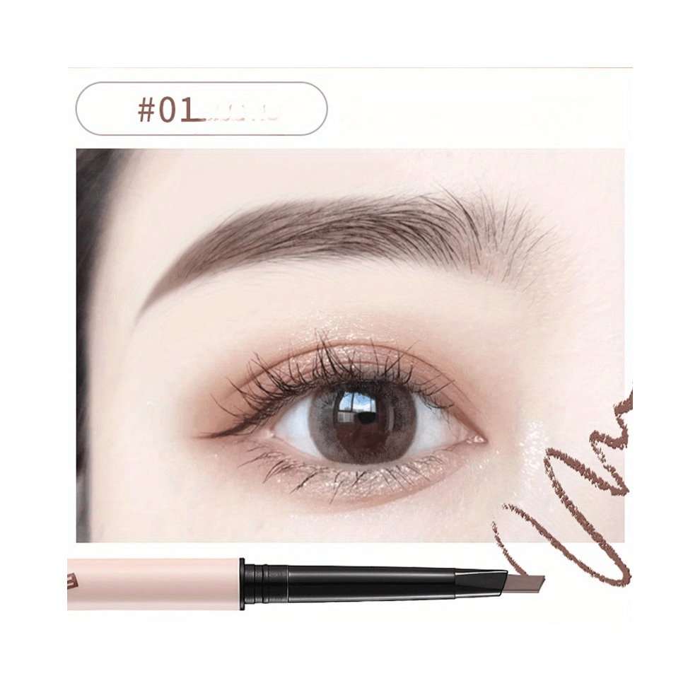 4 Eyebrow Pencil Natural 3D Double Ended Ultra Fine Eyebrow Pencil Hard Refill Swivel Eyebrow Pen Long Lasting Waterproof Eyebrow Cosmetics