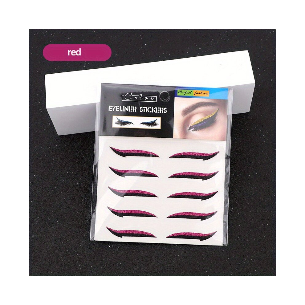 Red Double Eyelid Stickers For Stage Makeup And Nightclub Eyeshadow Self Adhesive Eyeliner And Eye Makeup Stickers For Double Eyelid Enhancement