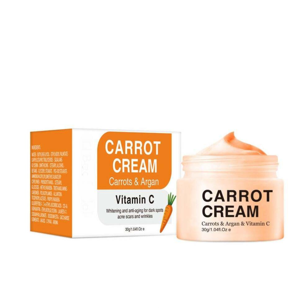 Multicoloured Smoothing Skin Brightening Remove Dark Spots Corrector Face Moisturizer Carrot Cream Whitening Cream 30G