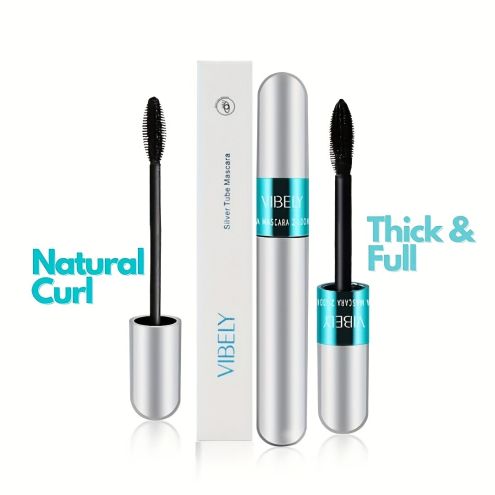 4D Silk Fiber Mascara Waterproof Longer Natural Lengthening & Thickening Effect No Clumping Strong