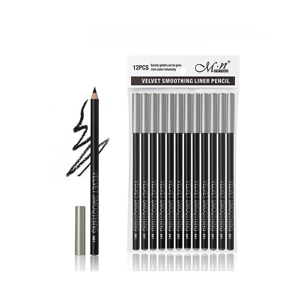 Multicoloured 12 Packs Long Lasting Velvet Smudge Proof Eyeliner Pen Set