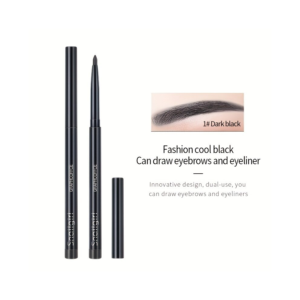 Black Automatic Rotating Eyebrow Pencil Waterproof And Sweat Proof Long Lasting Makeup Holding Smudge Proof Colorfast Eyebrow Pen