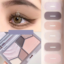 6 colors Highlighter and Contouring Eyeshadow Palette with Matte and Glitter Finish Brighten and Enhance Your Eyes with Long Lasting