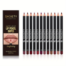 12 Matte Lipstick Pen Lip Liner Set Nude Matte Plumping Lip Liner Pen Long Lasting Makeup Holding Lipstick Pen