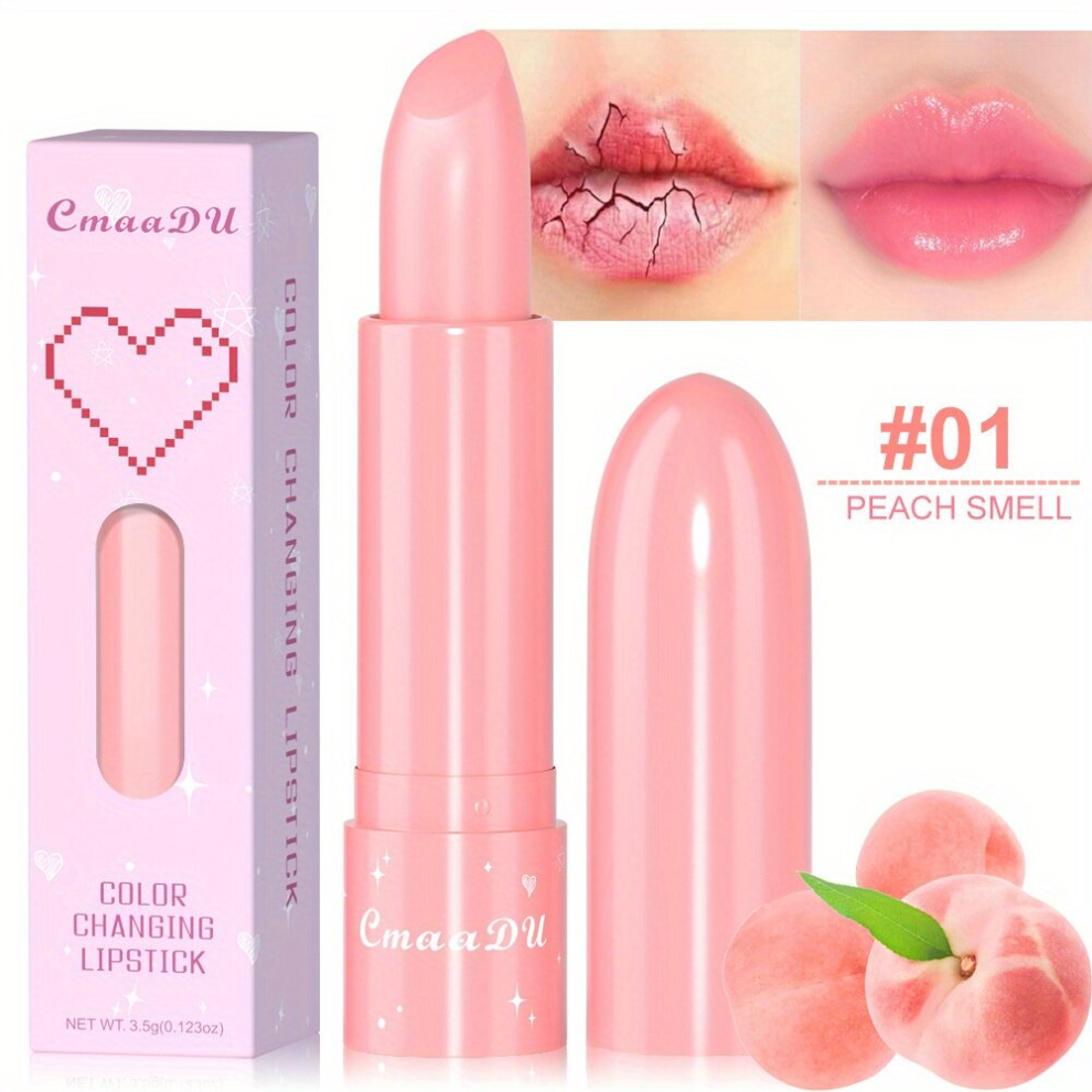6 Colors Fruit Flavor Changing Moisturizing Lipstick Hydrating Waterproof Daily Natural Makeup