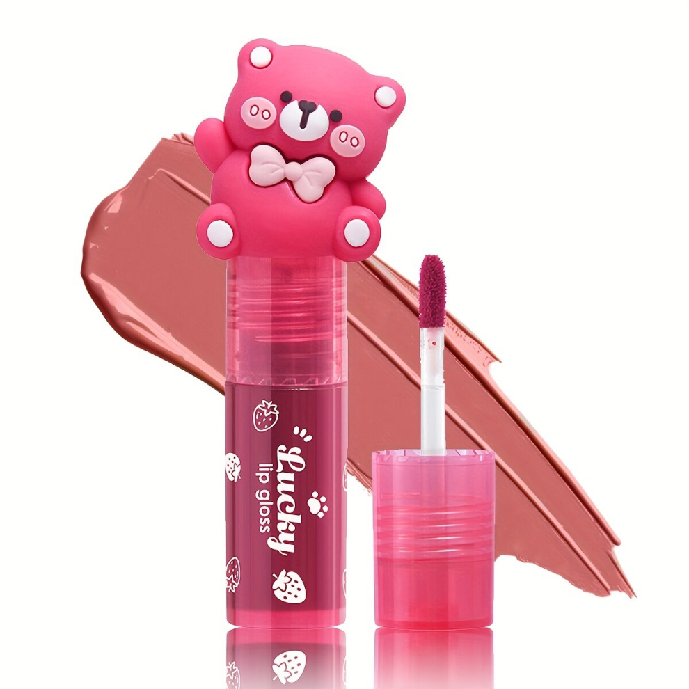 Water Mirror Lip Glaze Little Pink Bear Moisturizing And Hydrating Air Mist Lipstick Rendering Makeup Cosmetic Lip Gloss