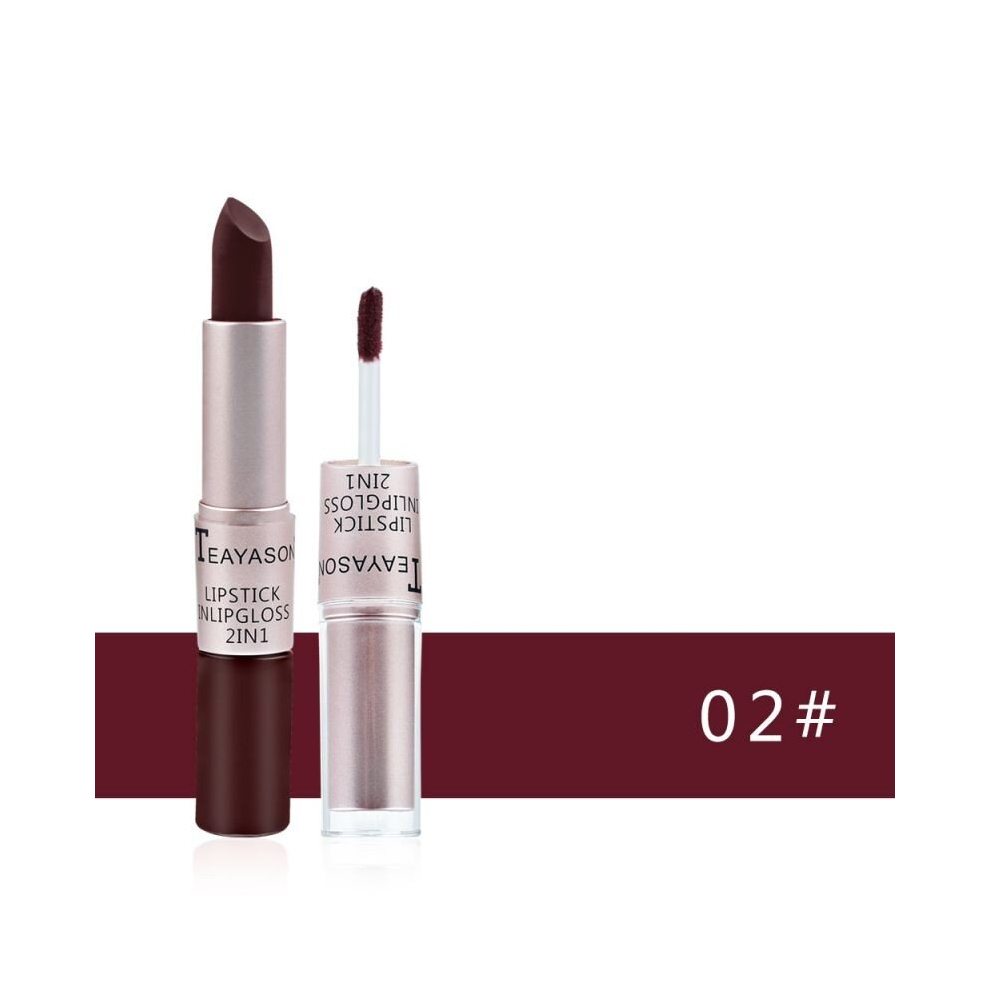 Long Lasting Matte Lip Gloss for Women Nude Velvet Lipstick with Dual Head Applicator Silky and Smooth Finish Perfect Gift for Girls