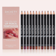 12 Matte Lip Liner Set Makeup Set Long lasting Smudge Proof Waterproof Sweat Proof And Makeup Holding Lip Liner Purple Red