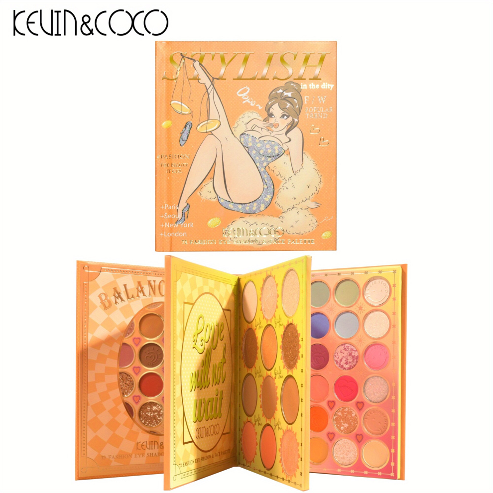 High Pigmented 72 Eyeshadow Palette With Blush And Contouring All in One Makeup Kit For Eyes And Face