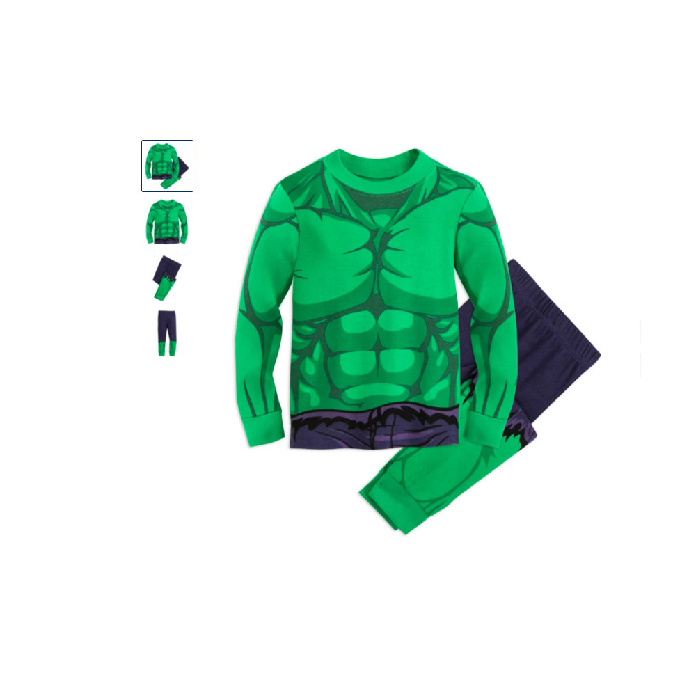 Disney Store Hulk PJ PALS Pyjama Costume set for Boys Size 7-8
