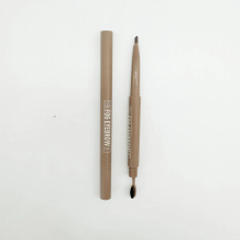 2 Colors Eyebrow Pencil Colorfast Waterproof Sweat Proof With Brush Head Beginners Friendly