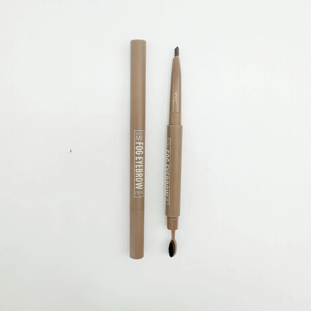 2 Colors Eyebrow Pencil Colorfast Waterproof Sweat Proof With Brush Head Beginners Friendly