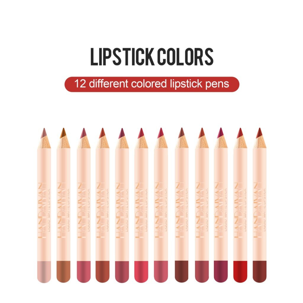 12 Pcs Set Lipstick Pencil Long Lasting WaterProof Velvet Matte Lip Liner Pen Set Lip Makeup